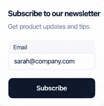 Newsletter subscription form