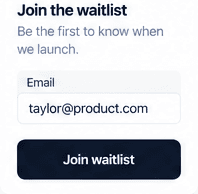 Waitlist signup form